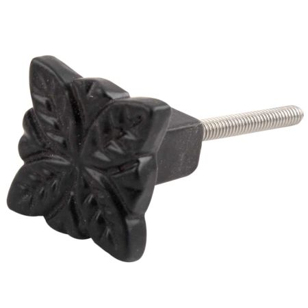 Black Four Leaf Metal Knobs